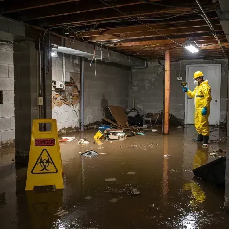 Flooded Basement Electrical Hazard in Jeffersontown, KY Property